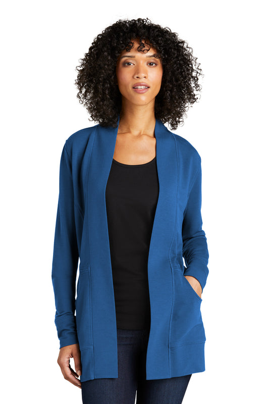 Front View of AegeanBlue Port Authority Women's Microterry Cardigan LK825 - XL