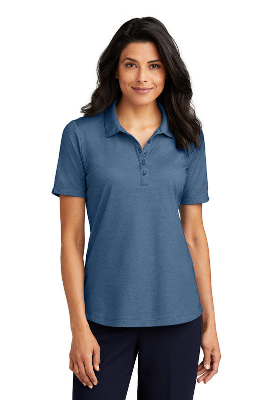 Front View of AegeanBlHt Port Authority Women's Fine Pique Blend Polo LK830 - 3XL
