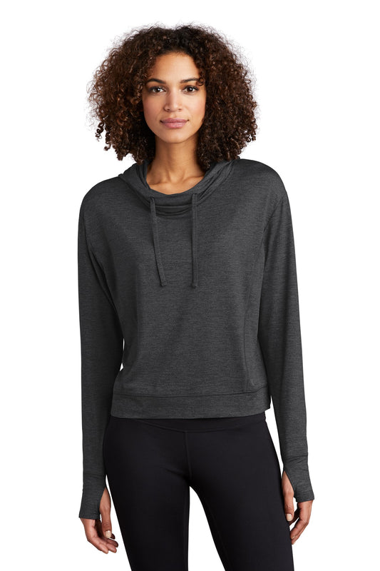 Front View of Blacktop Hthr OGIO Women's Force Hoodie LOE342 - XS