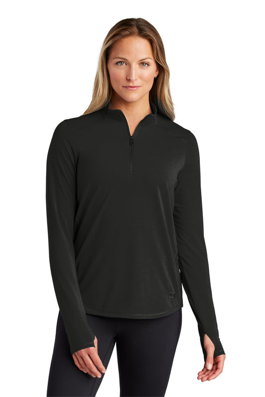 Front View of Blacktop OGIO Women's Motion 1/4-Zip LOG153 - XS