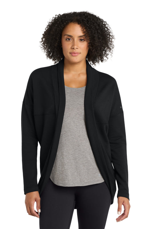 Front View of Blacktop OGIO Women's Luuma Cocoon Fleece. LOG811 - XS