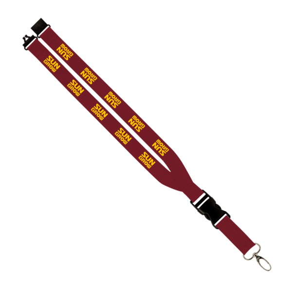 Maverick 1" Polyester Lanyard w/ Slide Buckle Release, Silver Metal Oval & Convenience Release