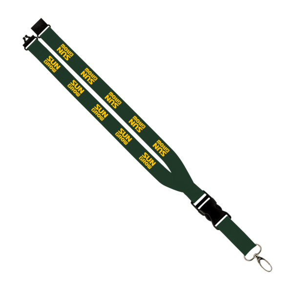 Maverick 1" Polyester Lanyard w/ Slide Buckle Release, Silver Metal Oval & Convenience Release