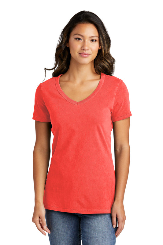 Port & Co Women's Beach Wash Garment-Dyed V-Neck Tee LPC099V