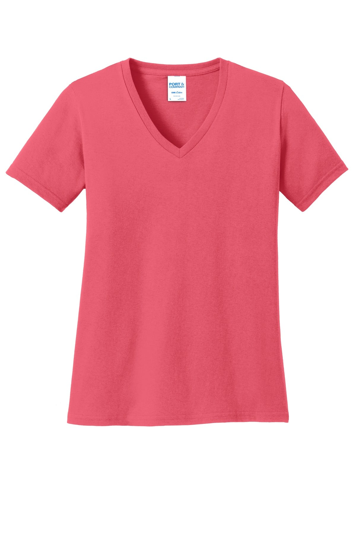 Port & Co Women's Core Cotton V-Neck Tee. LPC54V