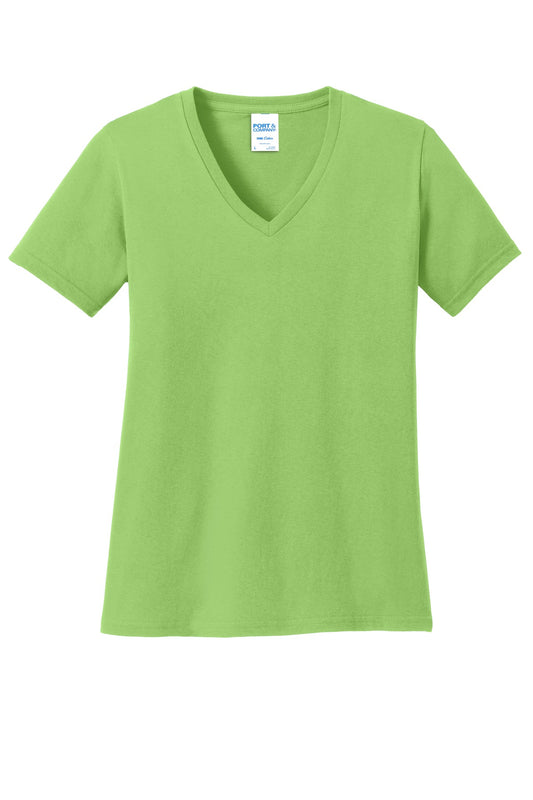 Port & Co Women's Core Cotton V-Neck Tee. LPC54V