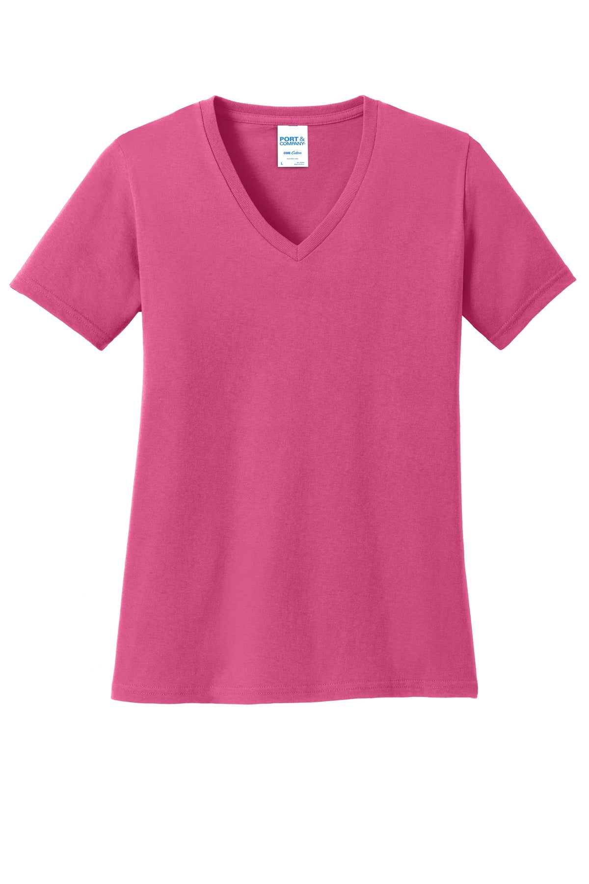 Port & Co Women's Core Cotton V-Neck Tee. LPC54V