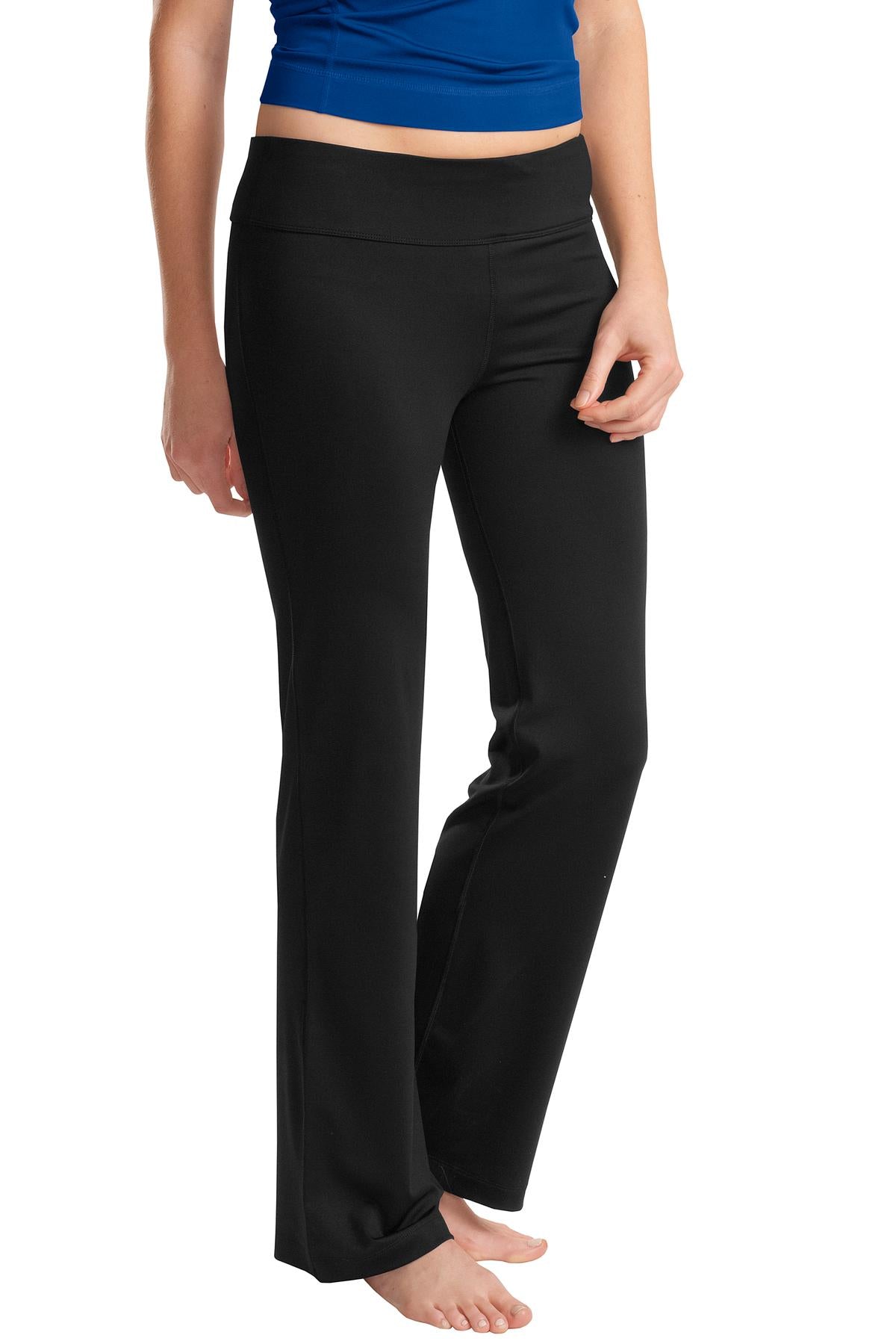Front View of Black Sport-Tek Women's NRG Fitness Pant. LPST880 - S