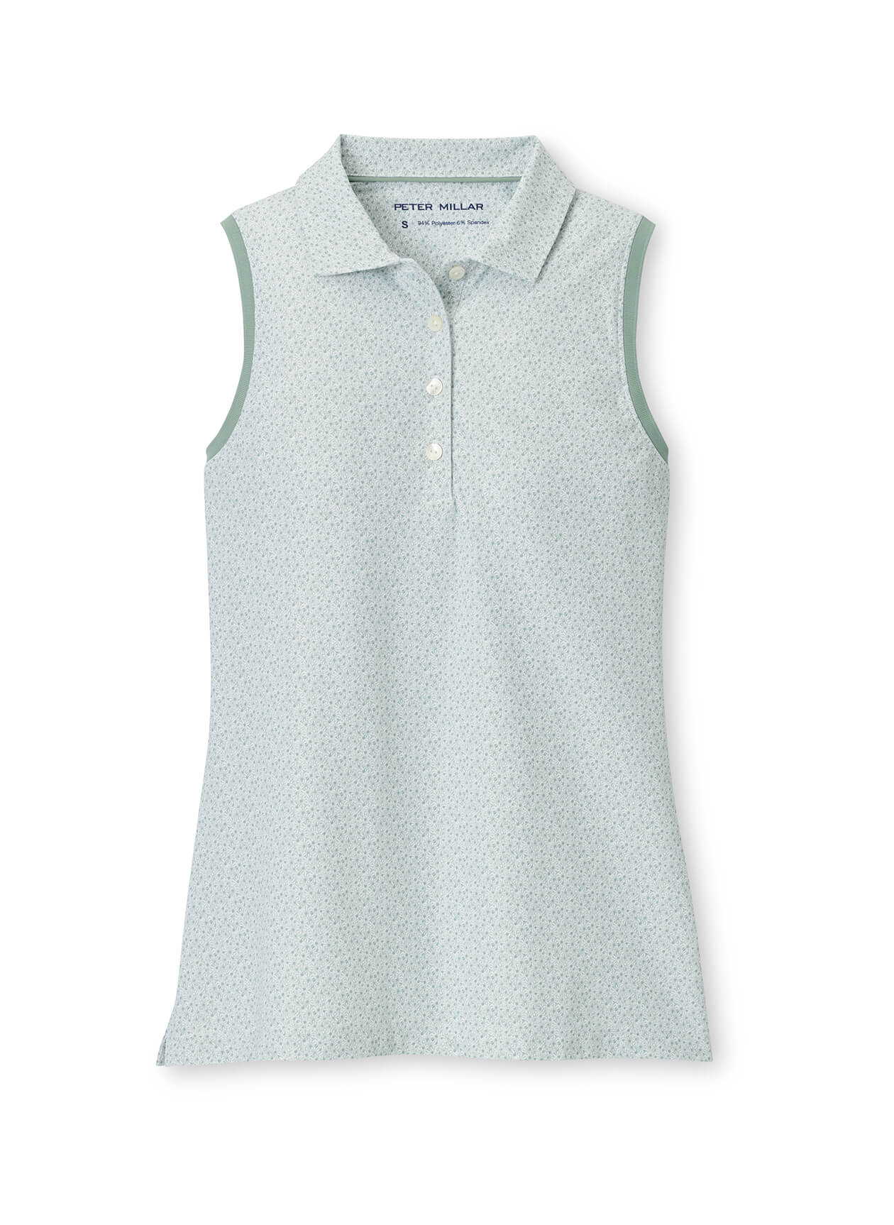 Peter Millar Women's Tee It Up Banded Sport Mesh Sleeveless Button Polo - Willow - XS