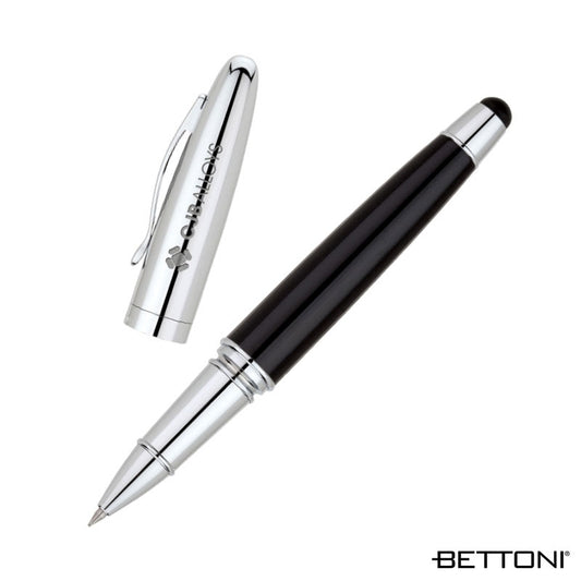 Black Brescia Bettoni Rollerball Pen & Stylus