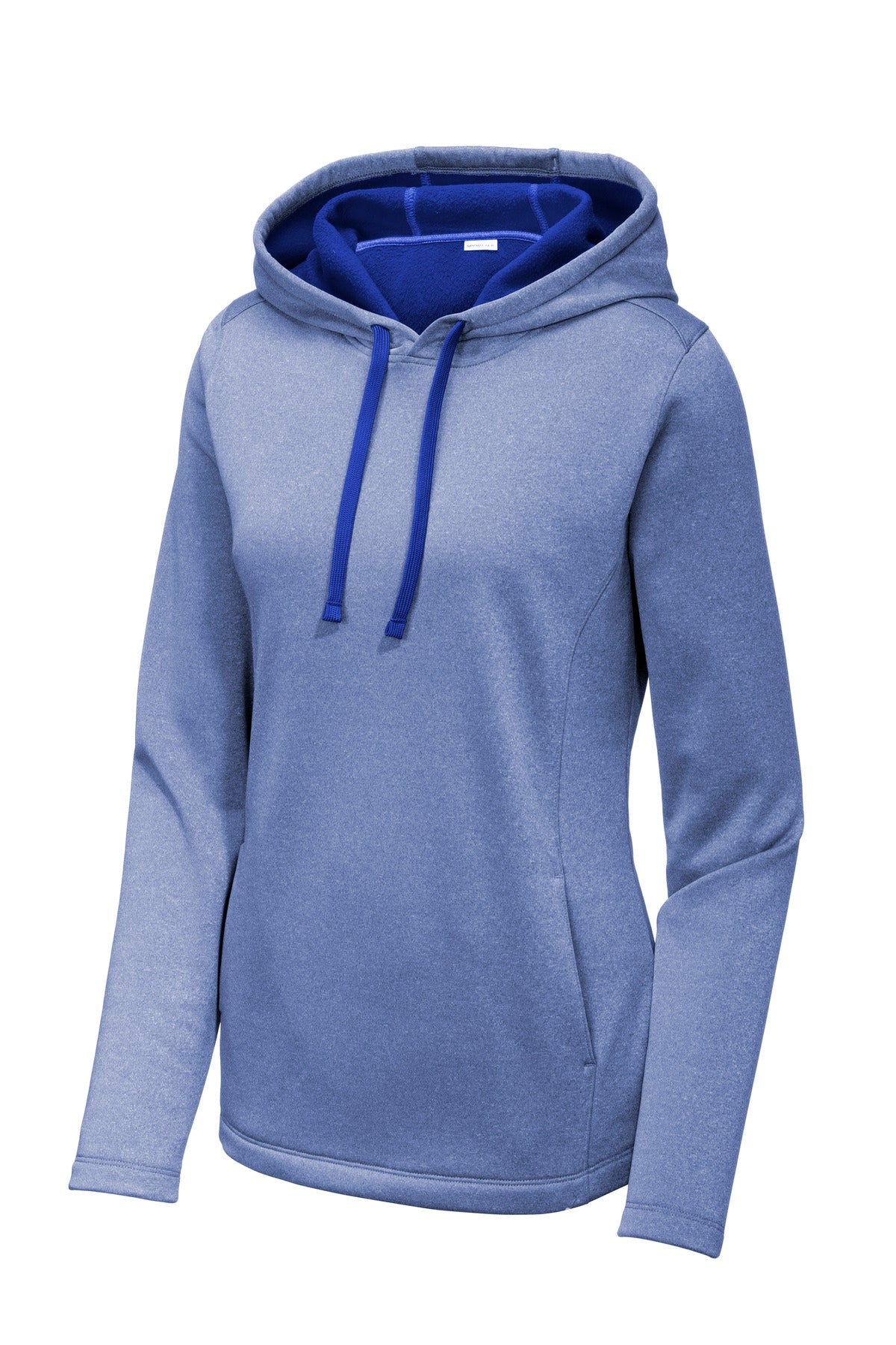 Sport-Tek Women's PosiCharge Sport-Wick Heather Fleece Hooded Pullover. LST264