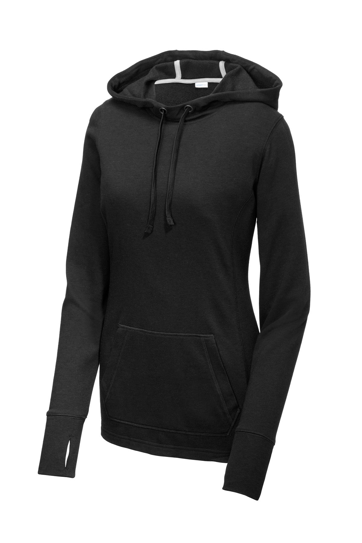 Sport-Tek Women's PosiCharge Tri-Blend Wicking Fleece Hooded Pullover. LST296