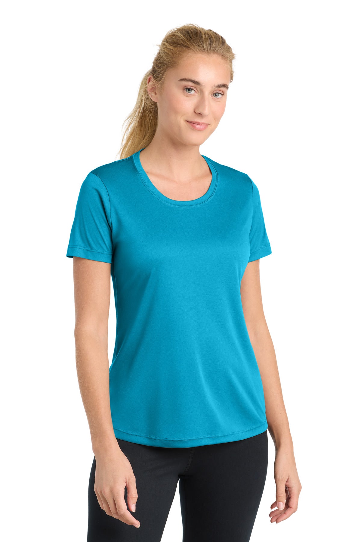 Front View of Atomic Blue Sport-Tek Women's PosiCharge Competitor Tee. LST350 - XXL