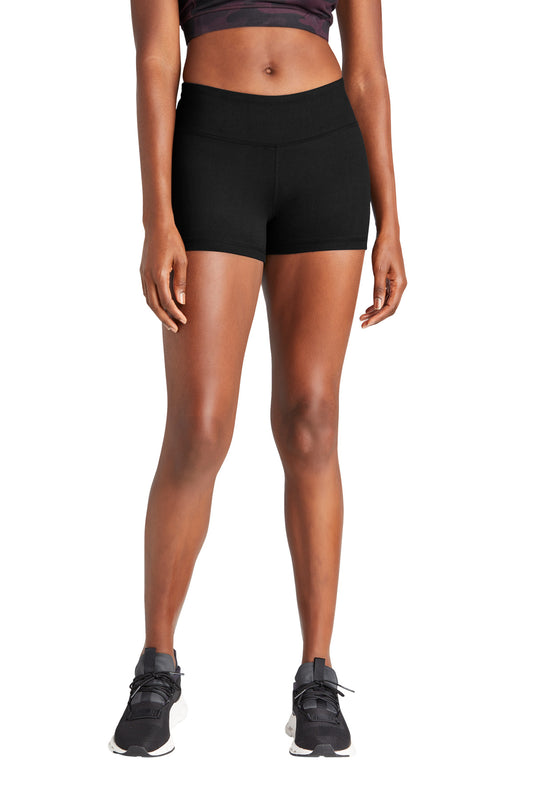 Front View of Black Sport-Tek Women's Interval 3" Short LST475 - XXL