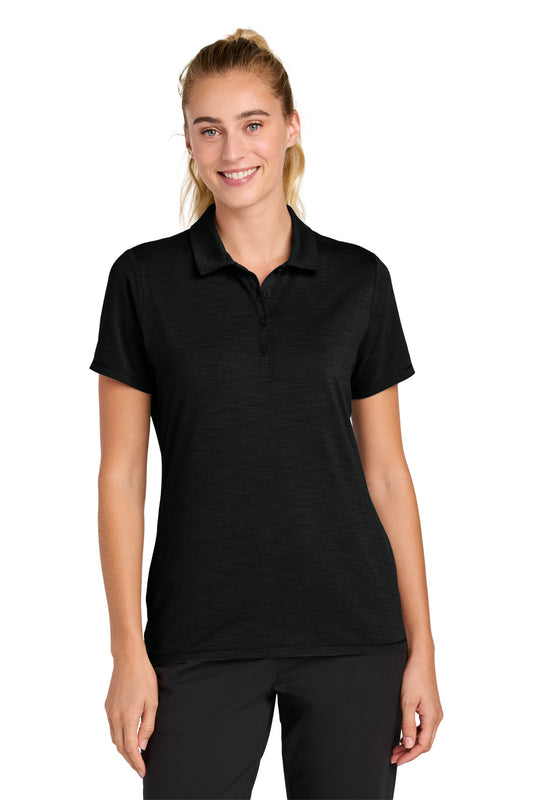 Front View of Black Sport-Tek Women's Versa Polo LST490 - 4XL