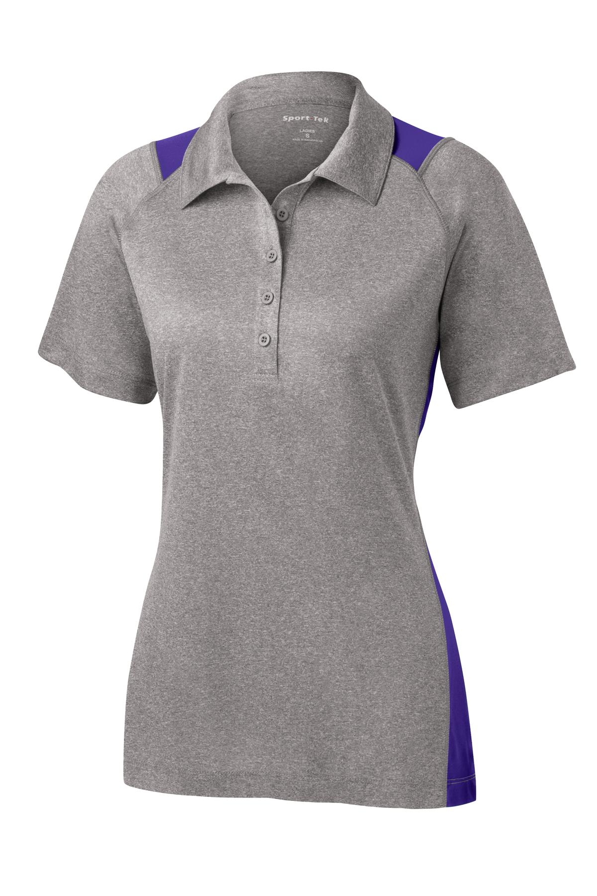 Sport-Tek Women's Heather Colorblock Contender Polo. LST665