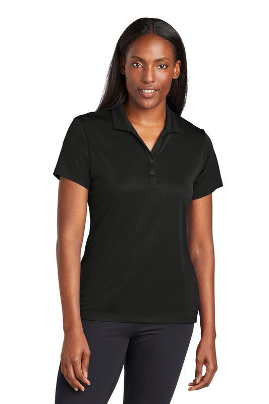 Front View of Black Sport-Tek Women's PosiCharge Re-Compete Polo LST725 - XS