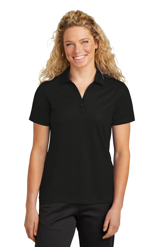 Front View of Black Sport-Tek Women's UV Micropique Polo LST740 - L