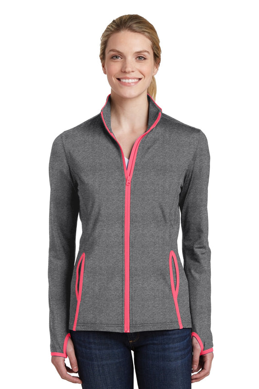 Sport-Tek Women's Sport-Wick Stretch Contrast Full-Zip Jacket. LST853