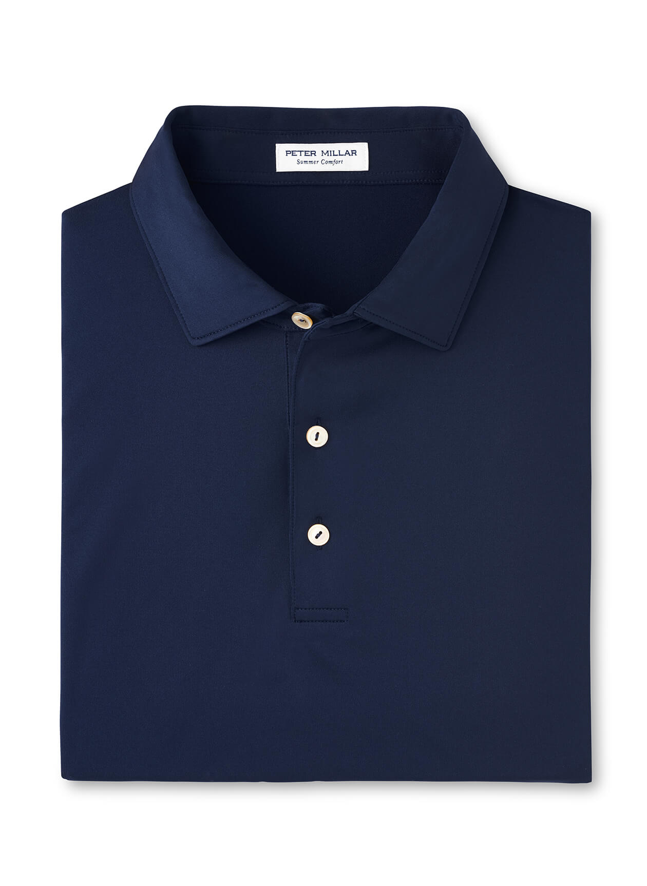 Peter Millar Men's Solid Performance Polo - Self Collar - Cottage Blue - SM