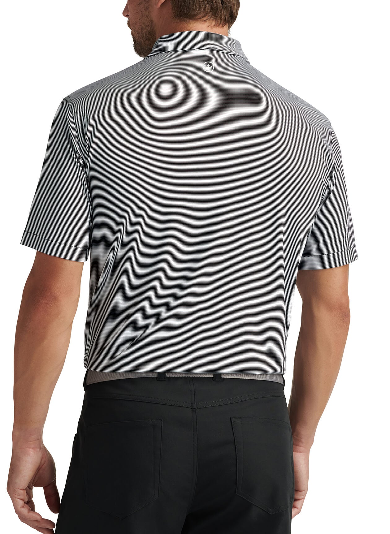 Peter Millar Men's Jubilee Striped Polo - Black - LG