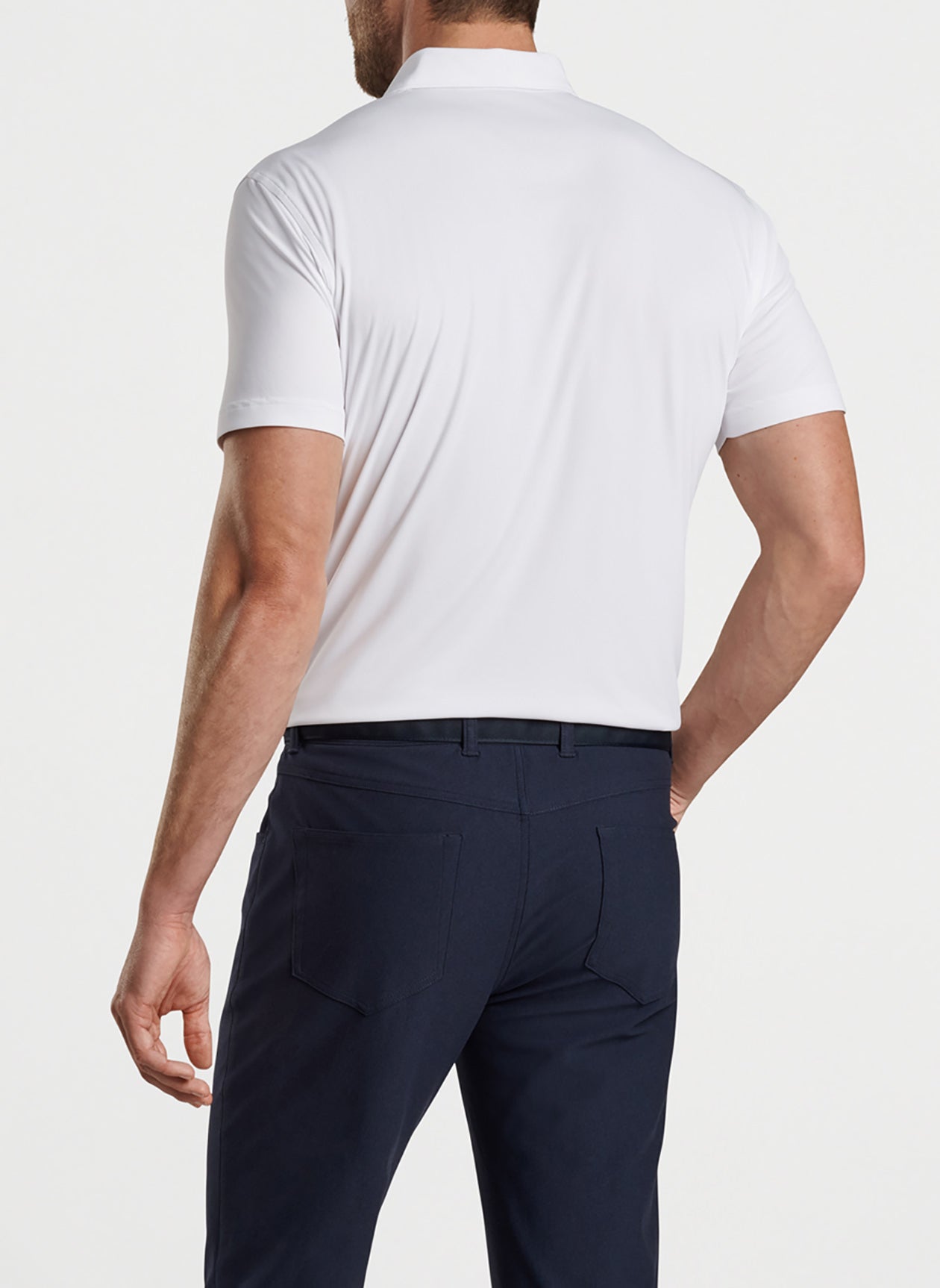 Peter Millar Men's Featherweight Mélange Performance Polo - White - LG