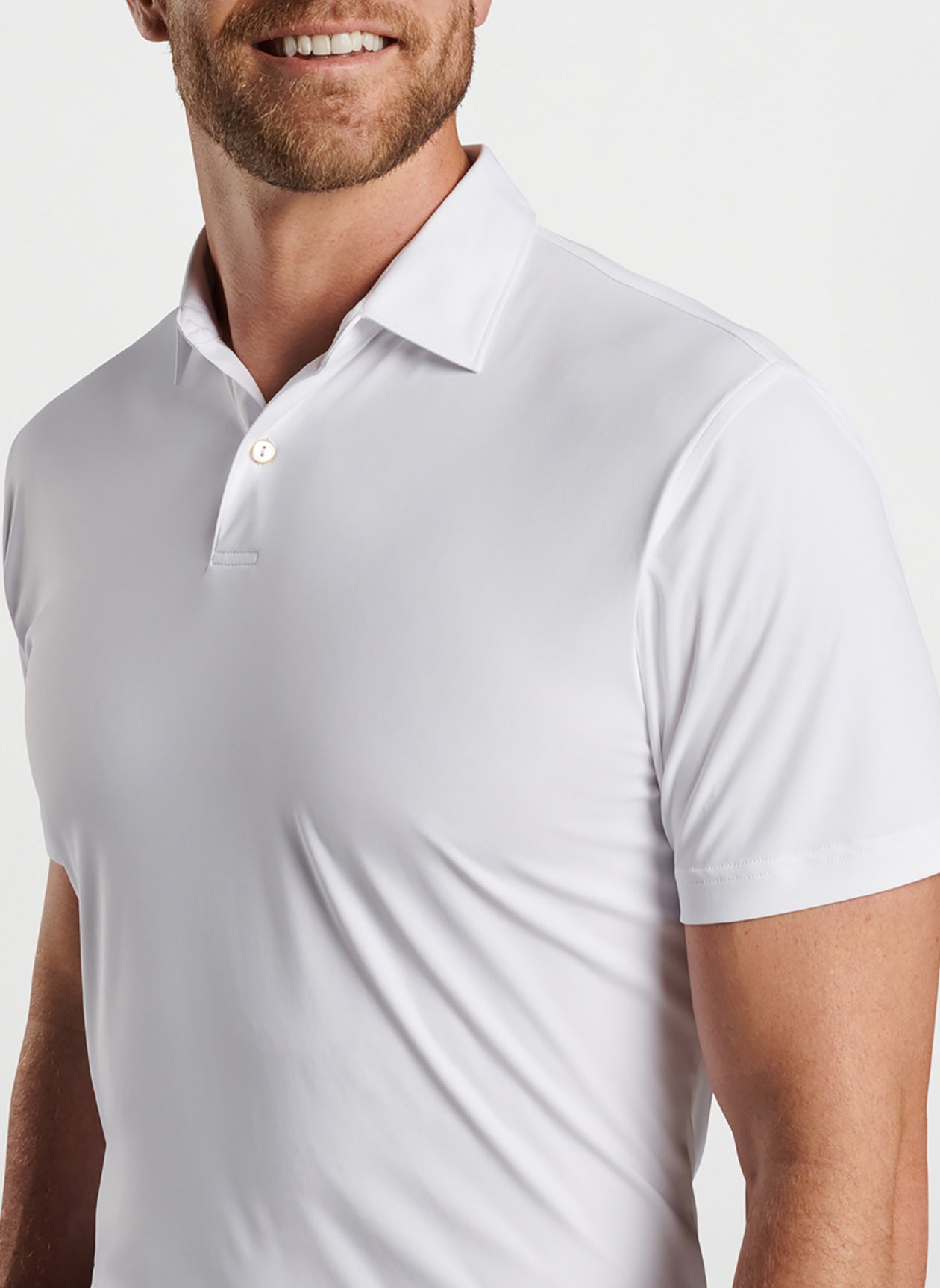 Peter Millar Men's Featherweight Mélange Performance Polo - White - XL
