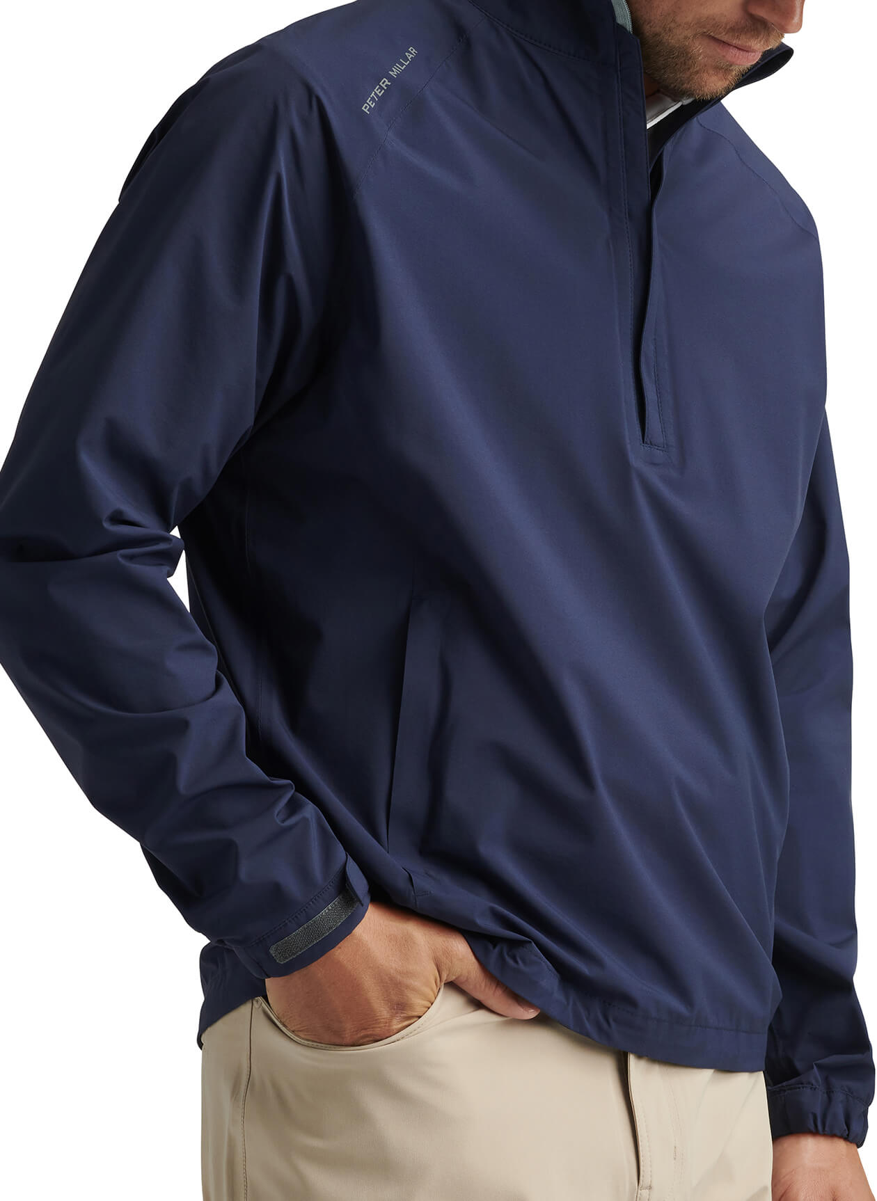 Peter Millar Men's Shield Rain Shell Half-Zip Jacket - Navy - MD