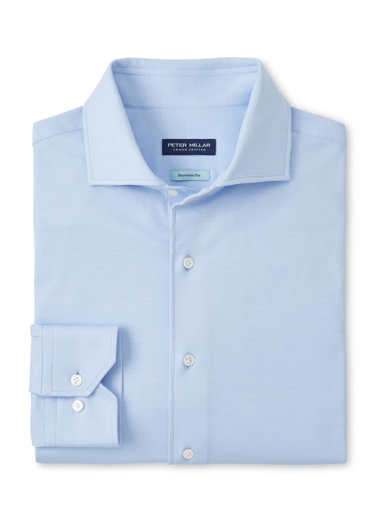 Peter Millar Men's Excursionist Flex Solid Sport Shirt (Essential) - Blue Frost - SM