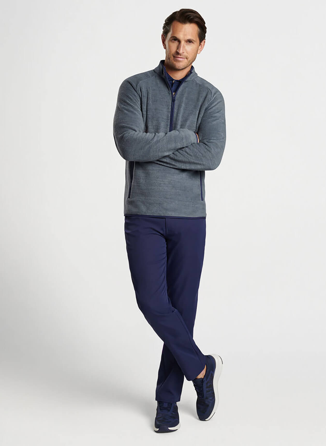 Peter Millar Men's Fade Half-Zip - Iron - MD