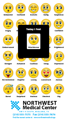 Front View of Today I Feel - Black(English) Good Value™ MOOD METERS® Mood Magnet