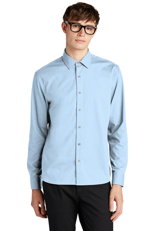 Front View of AirBlueEOE Mercer+Mettle Long Sleeve Stretch Woven Shirt MM2000 - XS