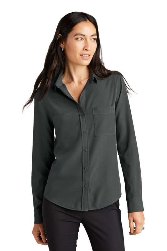 Front View of AnchorGrey Mercer+Mettle Women's Stretch Crepe Long Sleeve Camp MM2013 - XS