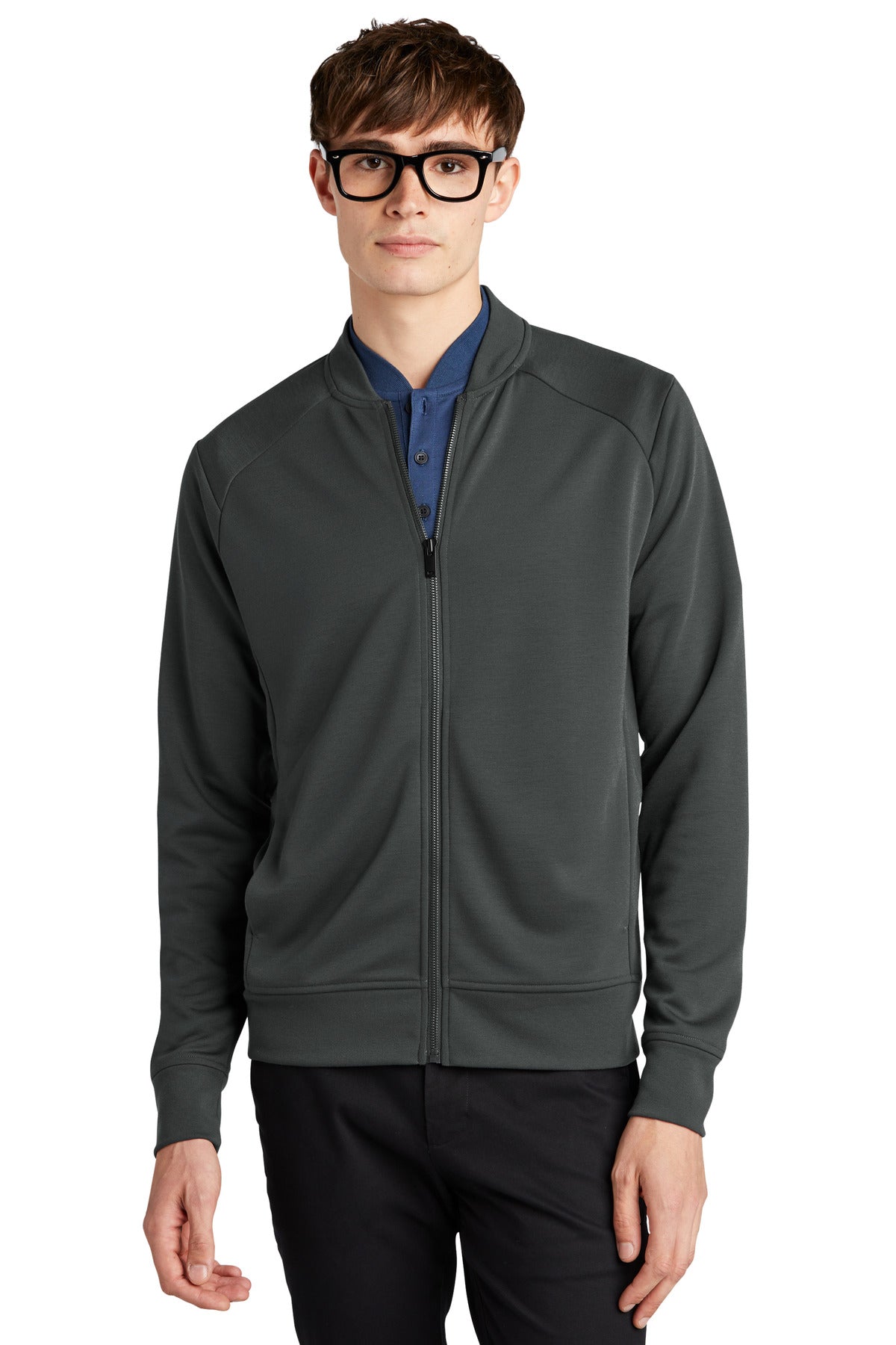 Front View of AnchorGrey Mercer+Mettle Double-Knit Bomber MM3000 - XS