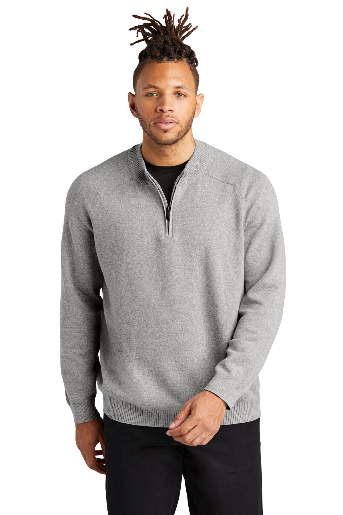 SanMar MM3020_gustygreyheather_model_front.jpg