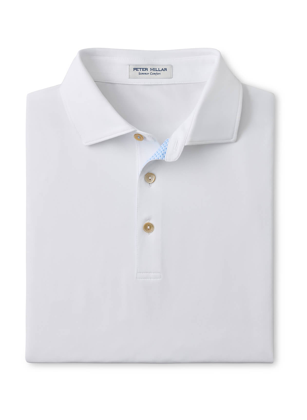 Peter Millar Men's Solid Performance Jersey Polo SP26 - White - SM
