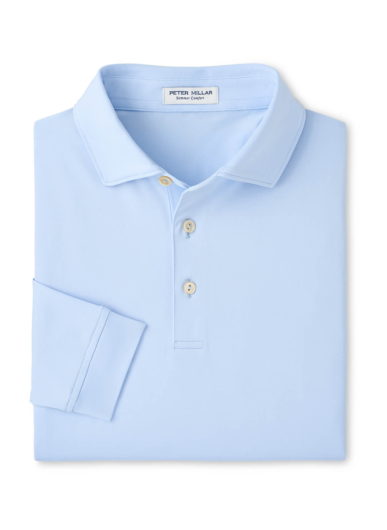 Peter Millar Men's Solid Performance Long-Sleeve Jersey Polo