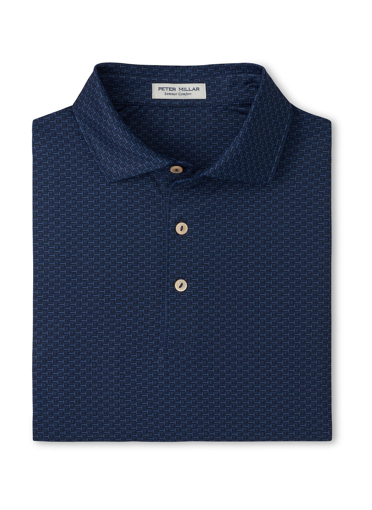 Peter Millar Men's Bunker Bar Performance Jersey Polo - Navy - SM