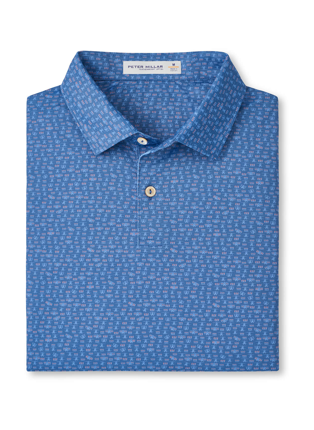 Peter Millar Men's Featherweight Flights Performance Polo - Windsor Blue - SM