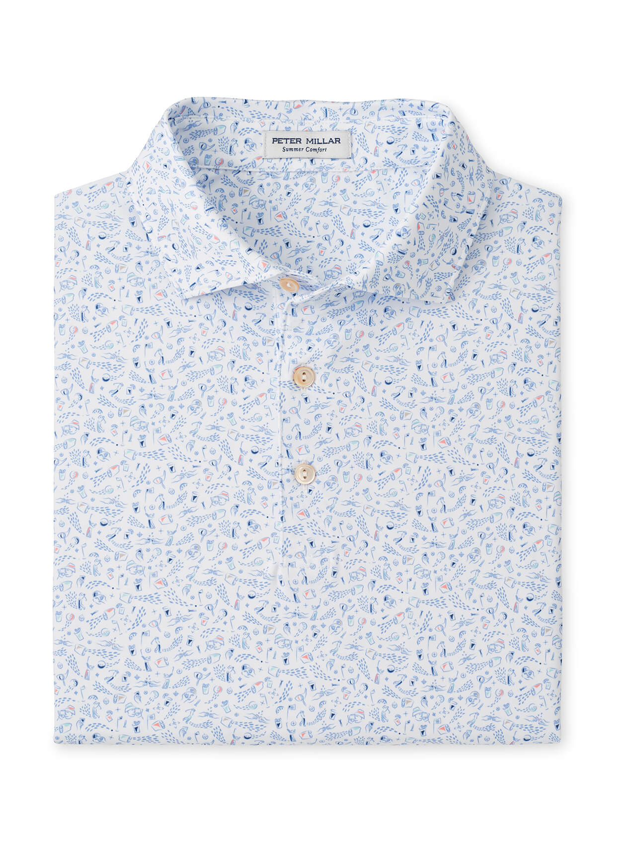 Peter Millar Men's Nice Shot Performance Jersey Polo - White - SM