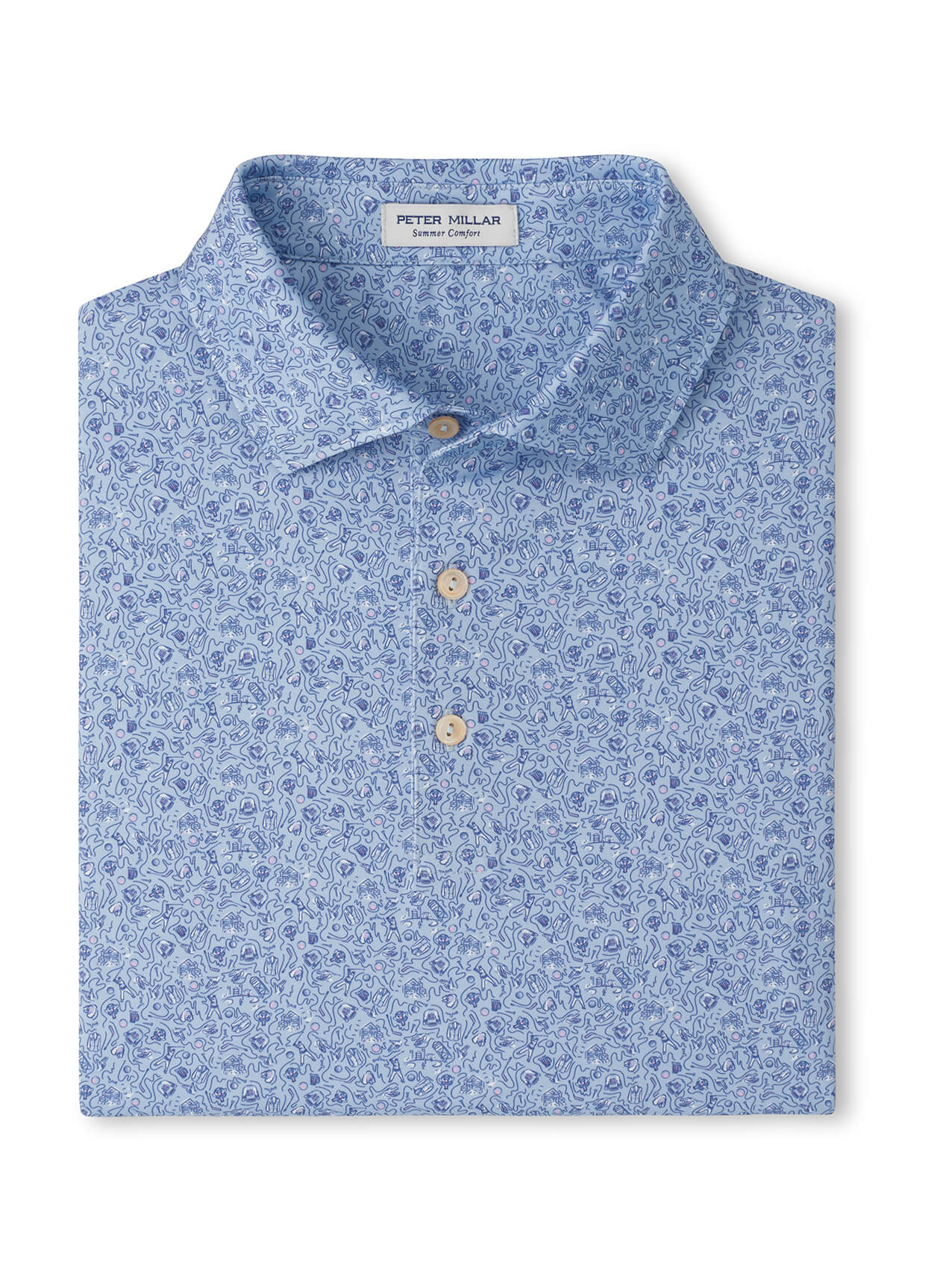 Peter Millar Men's Parker Performance Jersey Polo - Stream Blue - SM