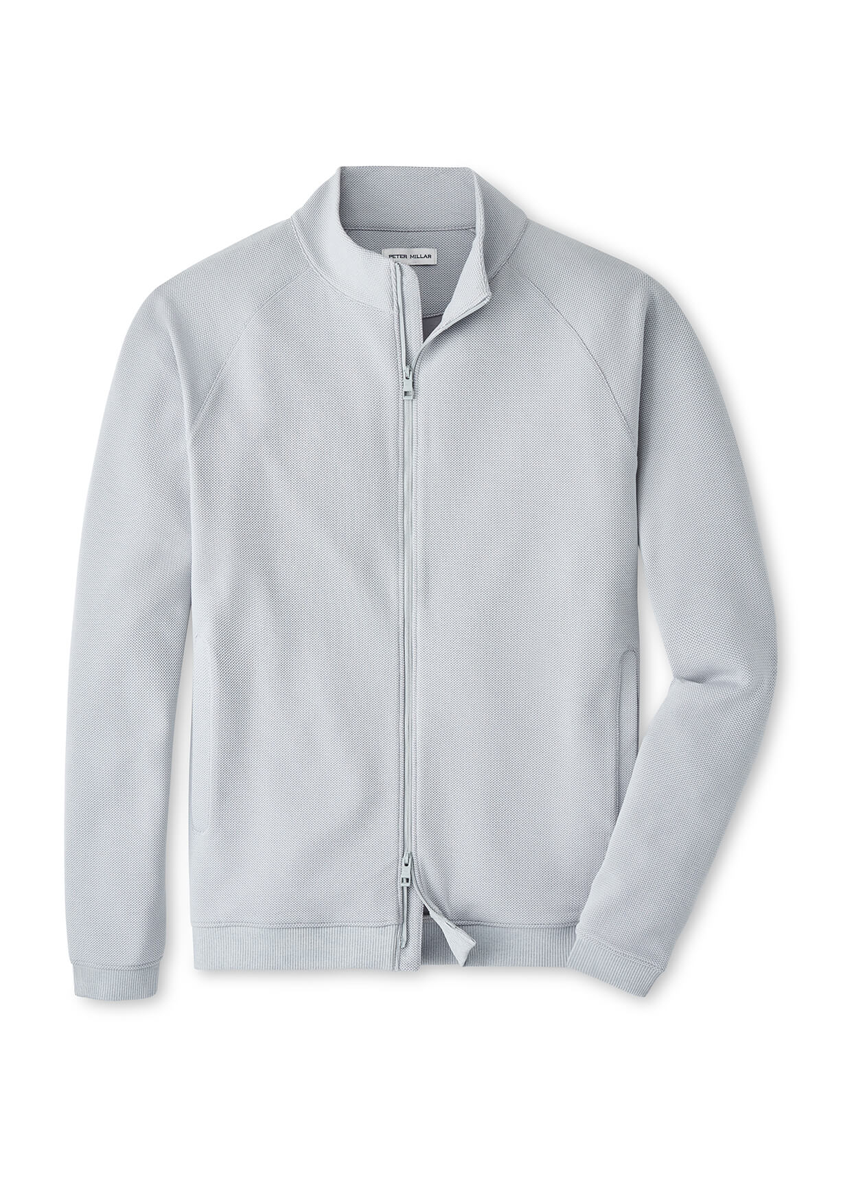 Peter Millar Men's Cradle Pique Performance Full-Zip Cardigan - British Grey - SM