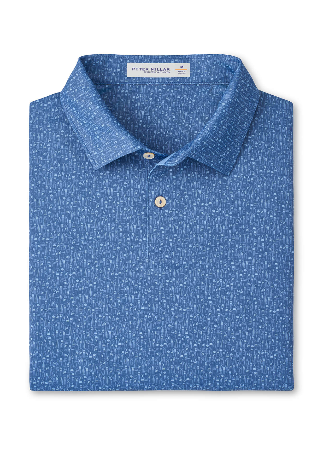 Peter Millar Men's Featherweight Headcovers Performance Polo - Windsor Blue - SM