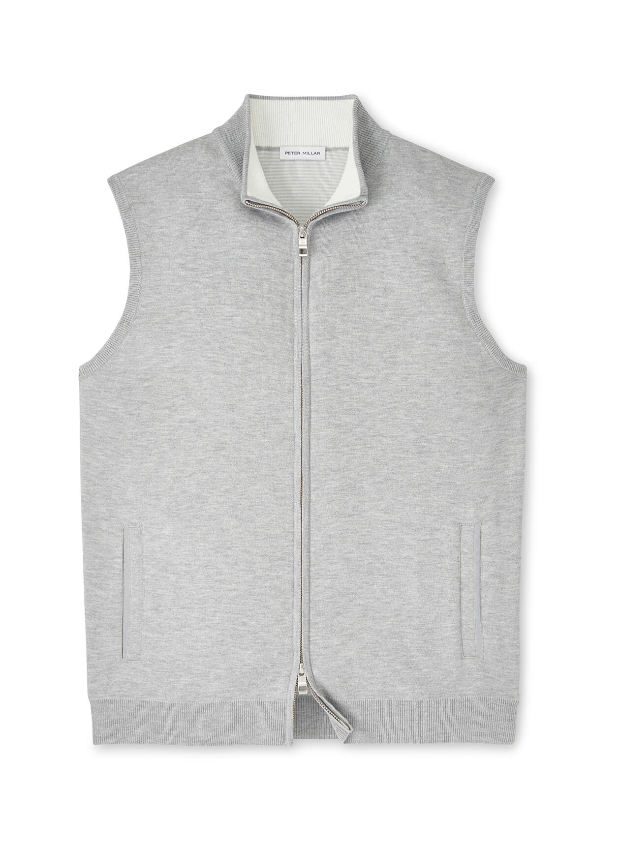 Peter Millar Men's Coolspun Lite Full Zip Sweater Vest - British Grey - SM
