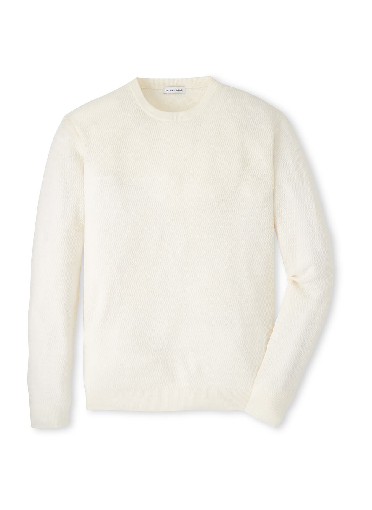 Peter Millar Men's Crosswinds Textured Crewneck Sweater - Ivory - SM
