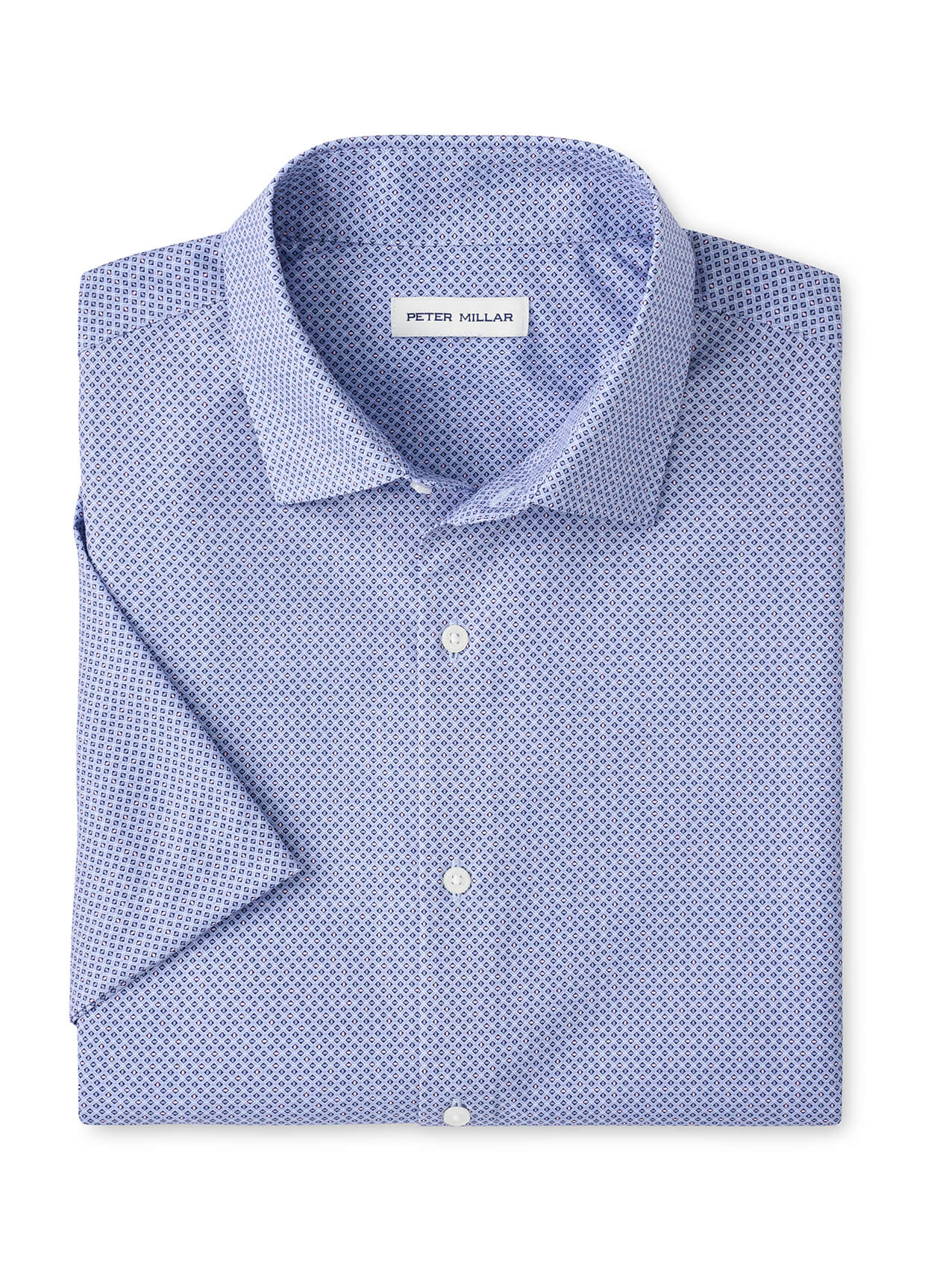 Peter Millar Men's Patton Performance Poplin Sport Shirt - Cottage Blue - SM