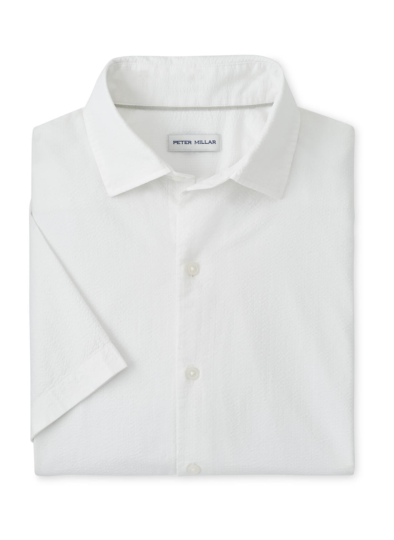 Peter Millar Men's Seaward Cotton Lyocell Sport Shirt - White - SM