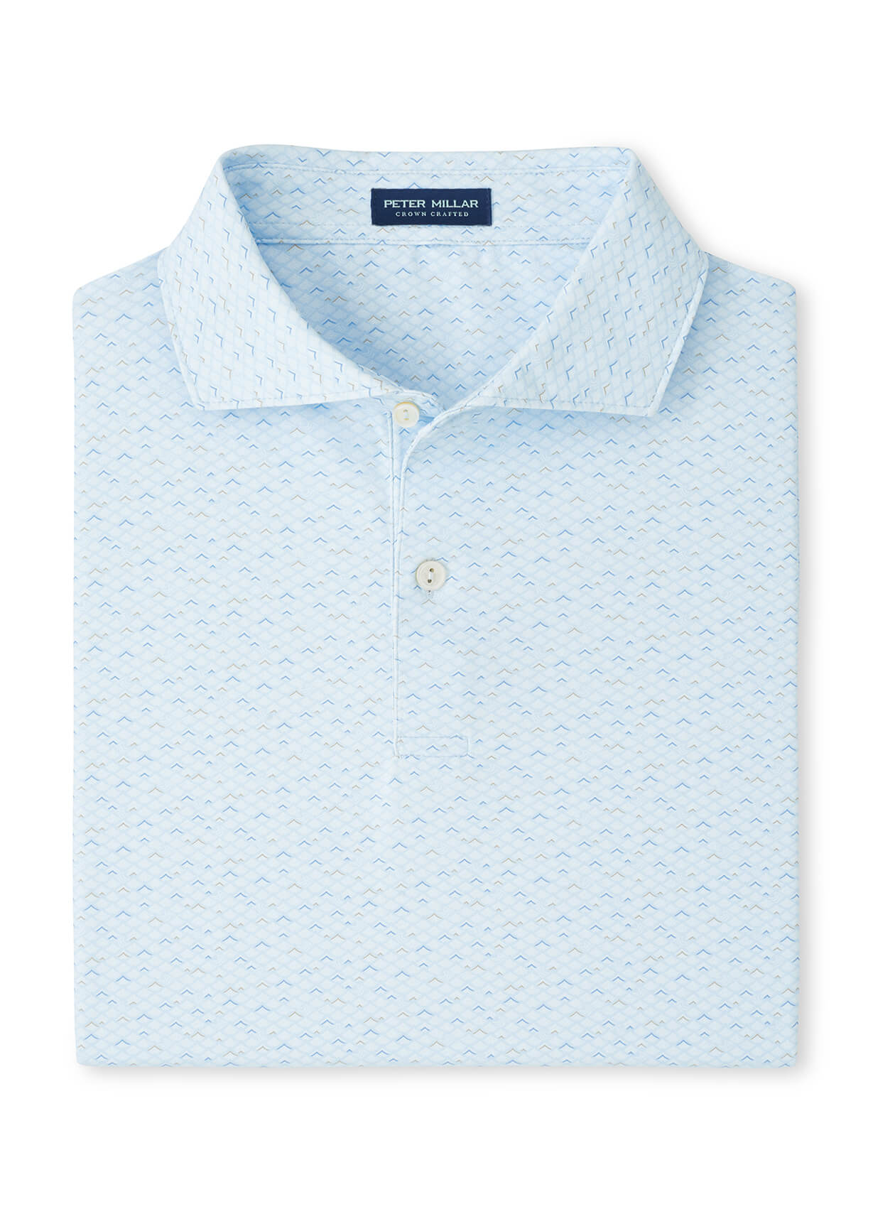 Peter Millar Men's Soprano Waves Performance Jersey Polo - Blue Brisk - SM