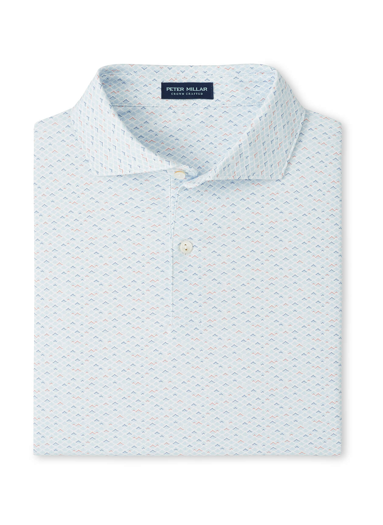 Peter Millar Men's Soprano Waves Performance Jersey Polo - Blue Brisk - MD