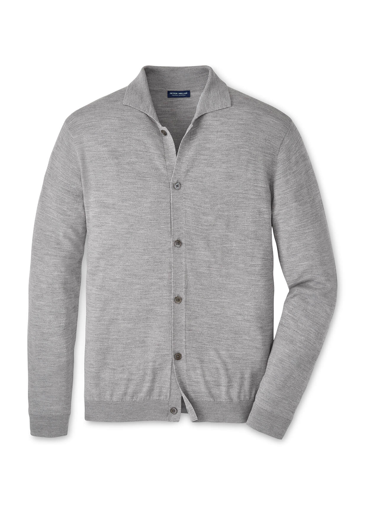 Peter Millar Men's Southport Full-Button Sweater - Gale Grey - SM